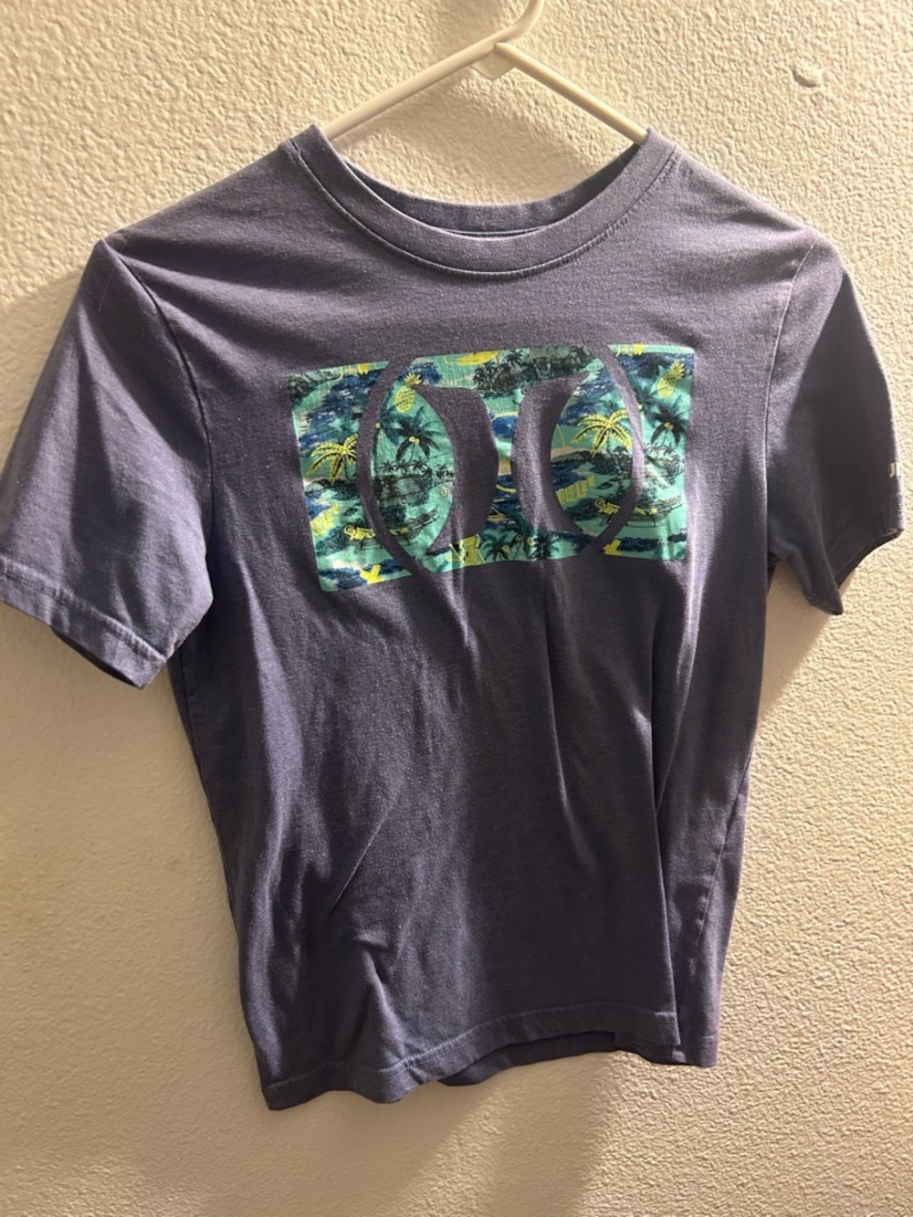 Hurley Kids' Purple Graphic Tee with Tropical Logo